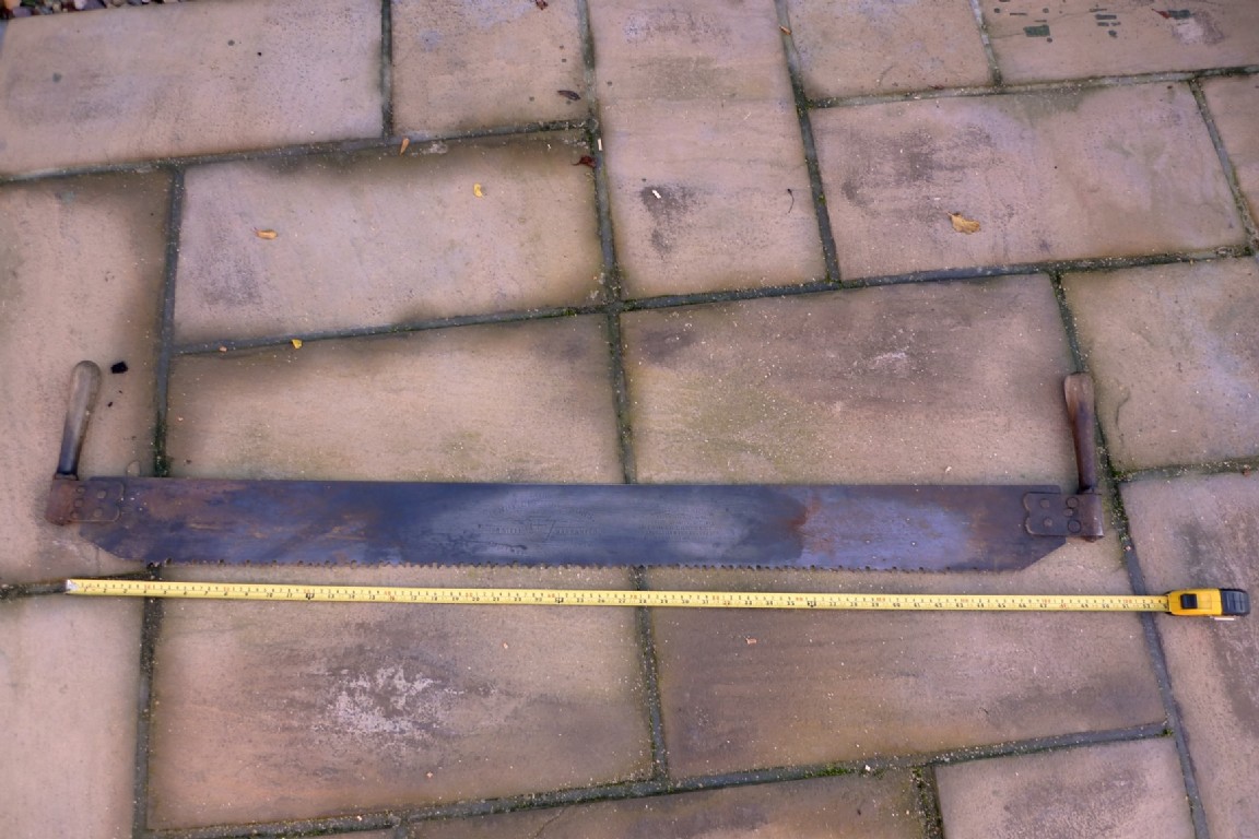 Cross cut saw bought to clear trees in 1953 gale