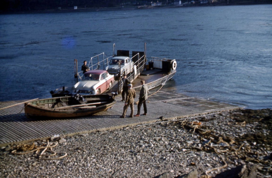 Car ferry at Strome unloading a car 
