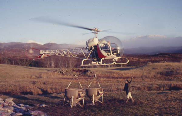 Aerial Fertilising by Helicopter- Ariundle, Sunart