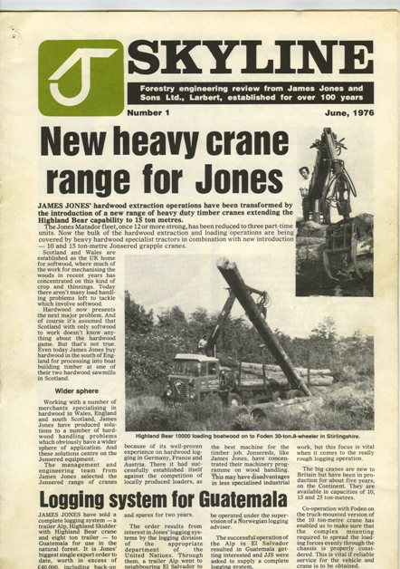 James Jones and Sons Skyline Newsletter No1