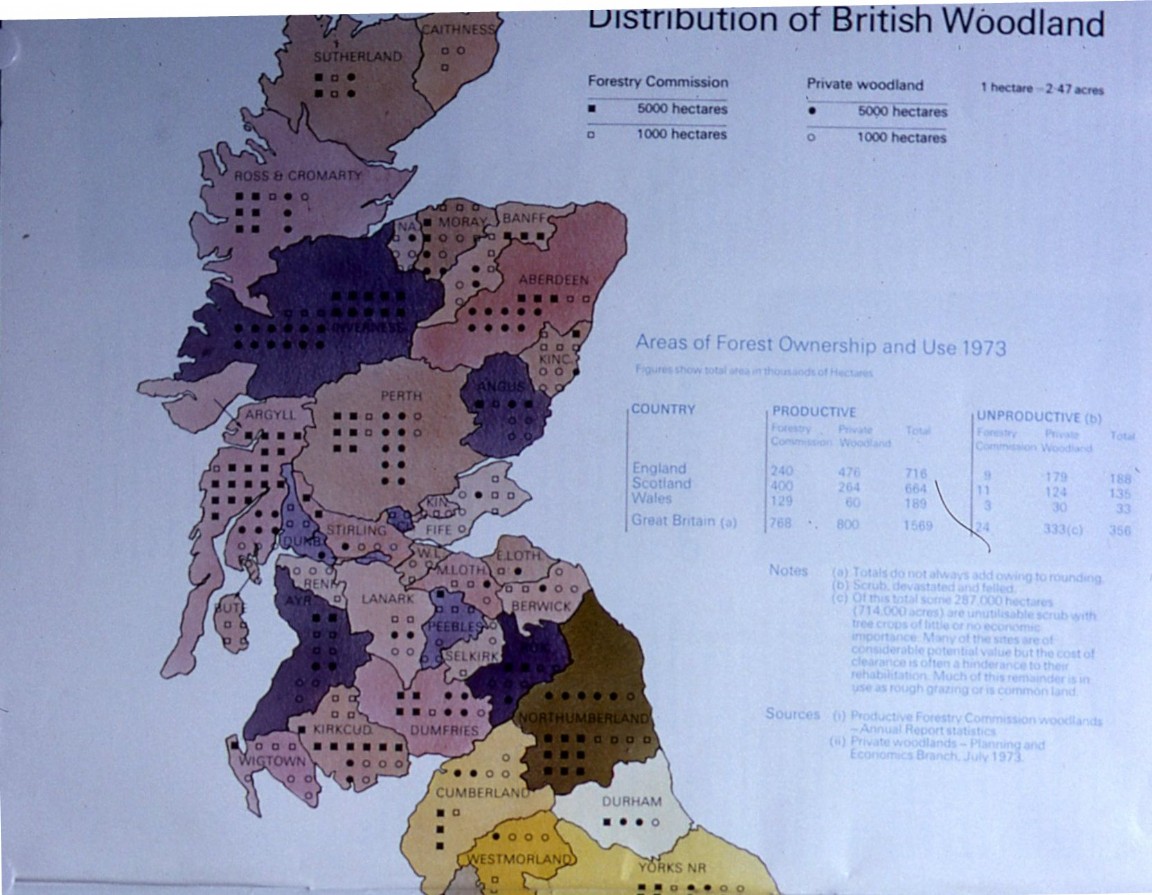 Forest Area Chart &mdash; Scotland in 1973