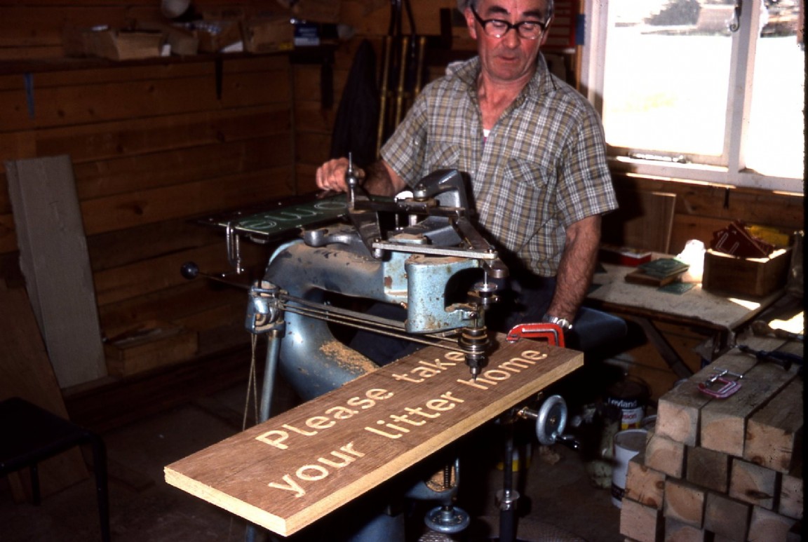 Jimmy Pirrie working in Balnacoul Signs Unit