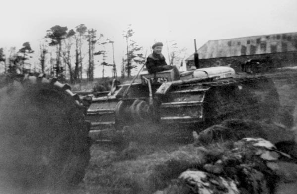 Bert Legge on County ploughing tractor