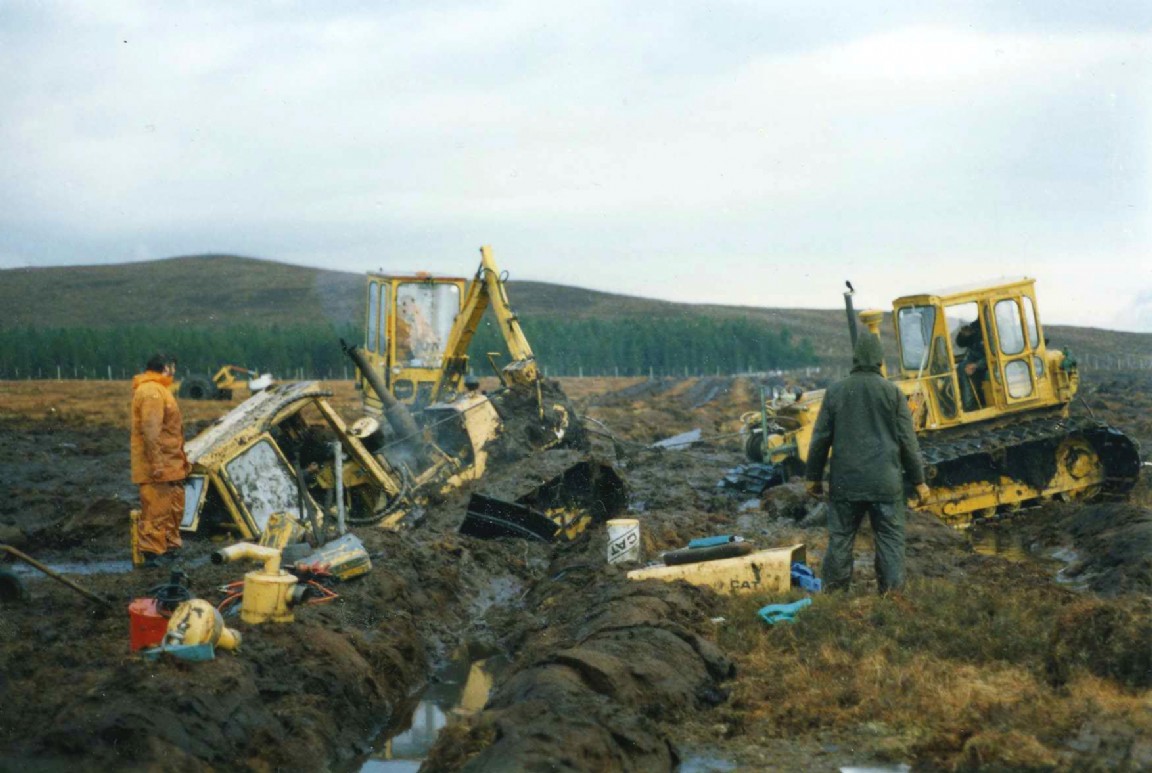 Ploughing tractors bogged at Lochans near Lairg 9