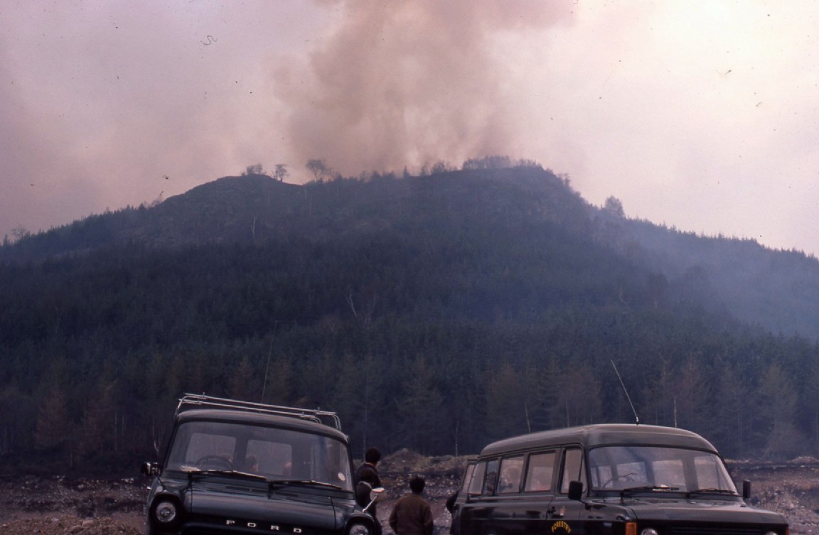 Fire near Rogie Falls, Torrachilty