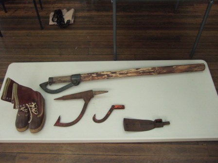 Boots, peavys and an adze head