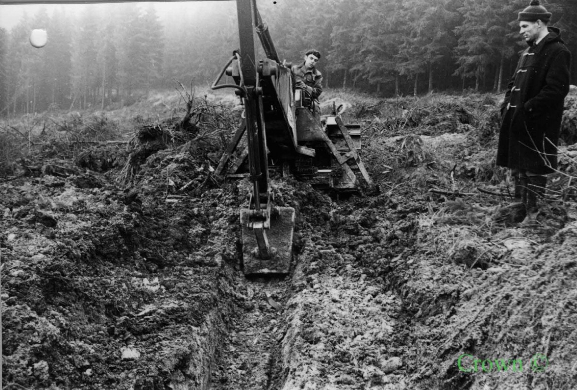 Excavator Draining on Felled Site in Kerry Forest
