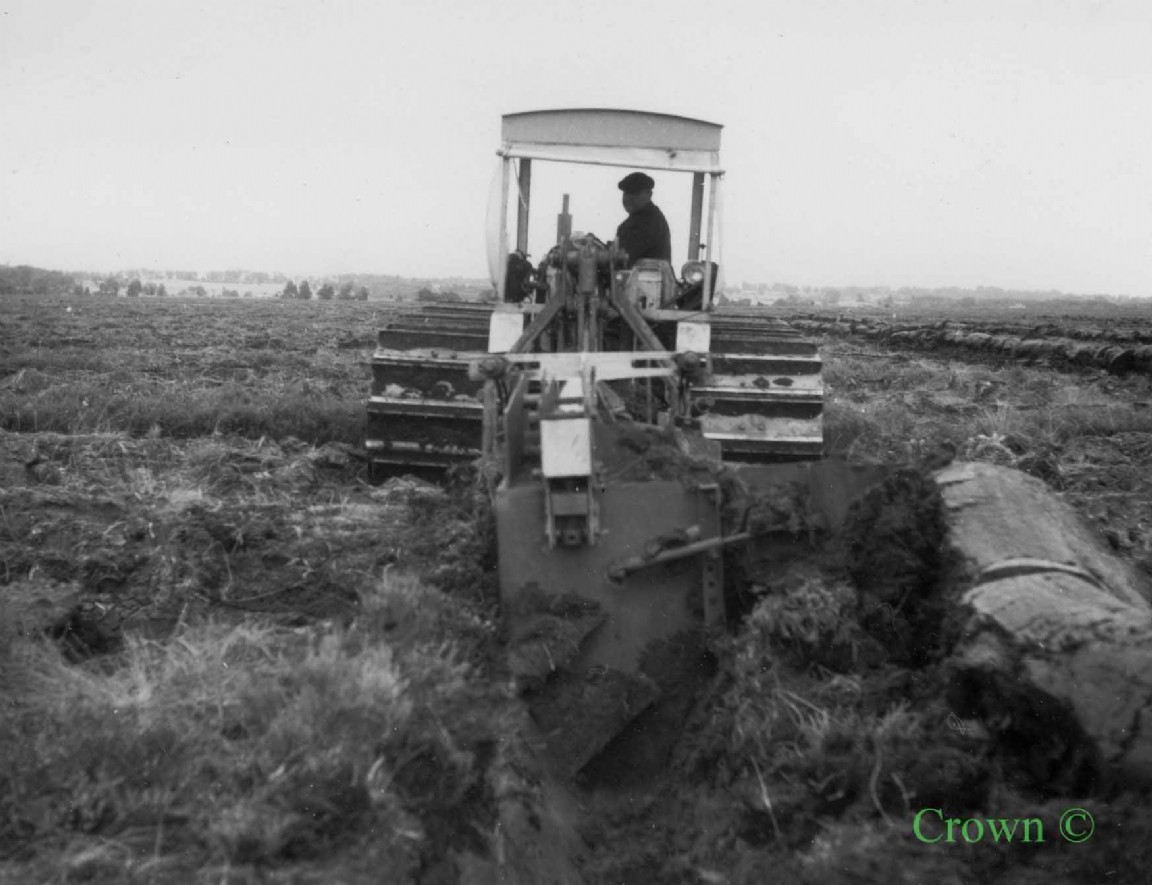 Draining plough at Flanders Moss, Achray Forest