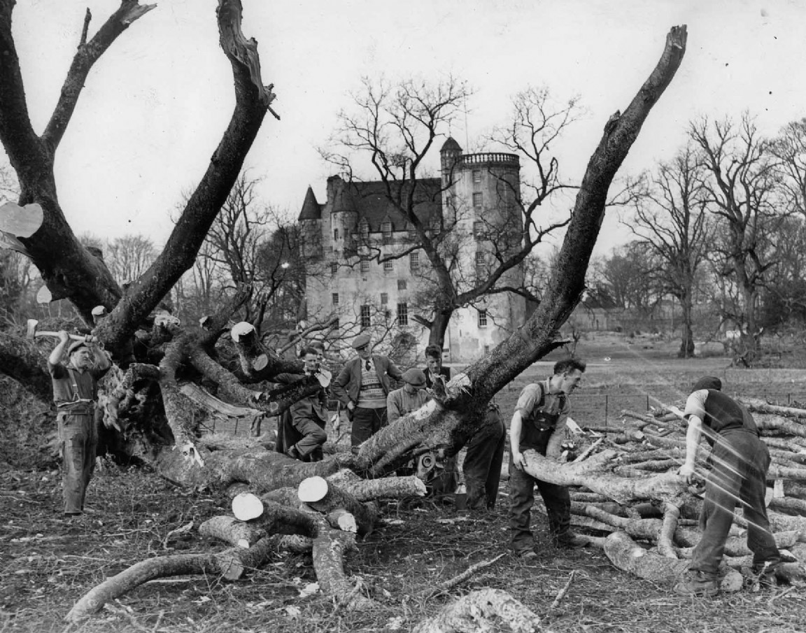 Clearing up at Castle Fraser &mdash; Gale 1953