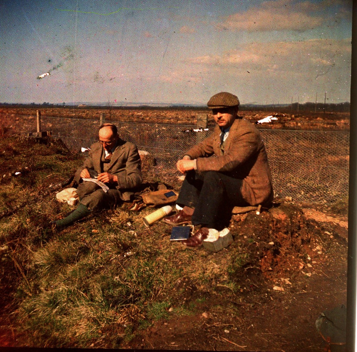 Unknown people and location lantern slide