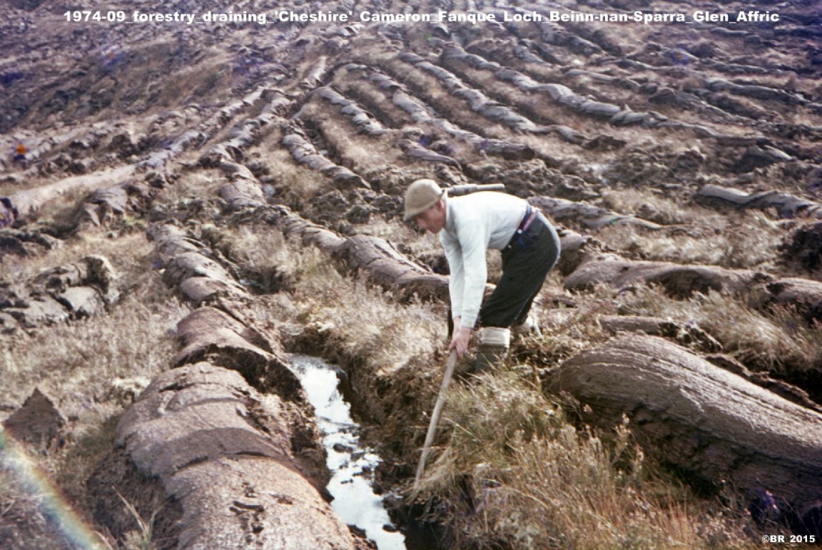 Cleaning blocked plough furrows Glen Affric 