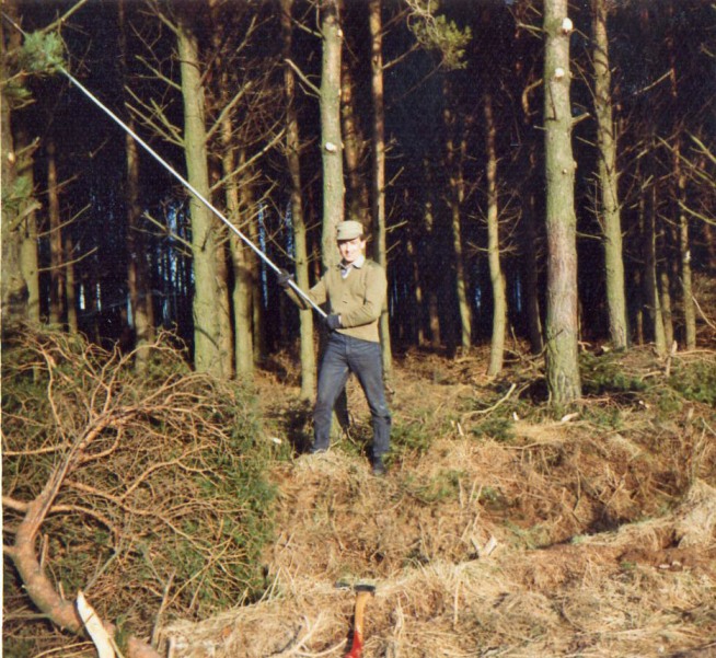 Leslie Phillip limbing trees on Lour Estate
