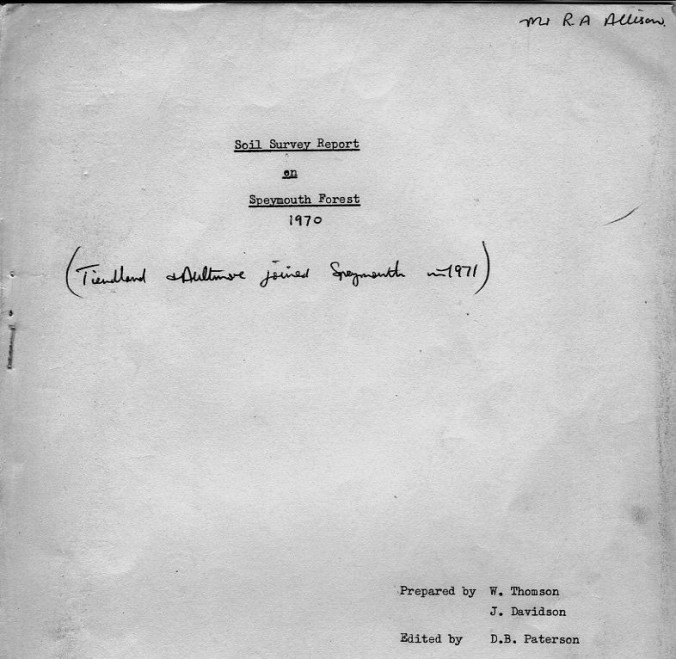 Soil Survey Report on Speymouth Forest 1970