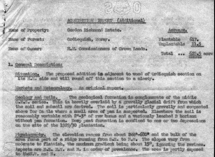 Acquisition report for part of Ordiequish 1943