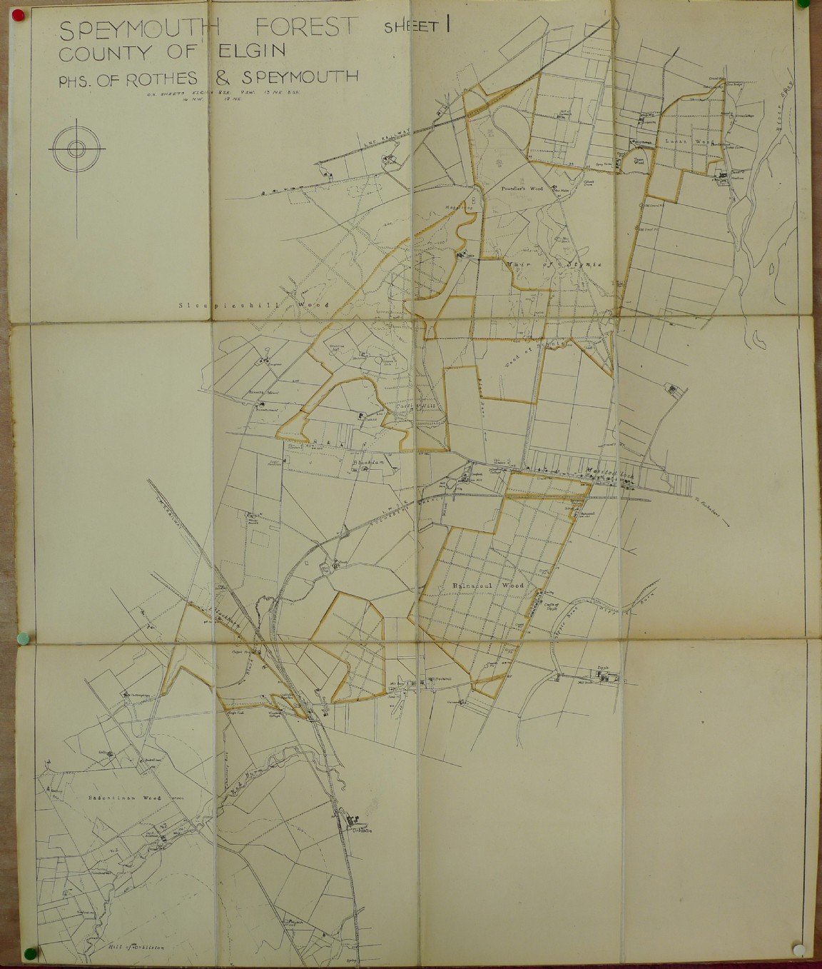 Hand drawn Speymouth Forest Map No1