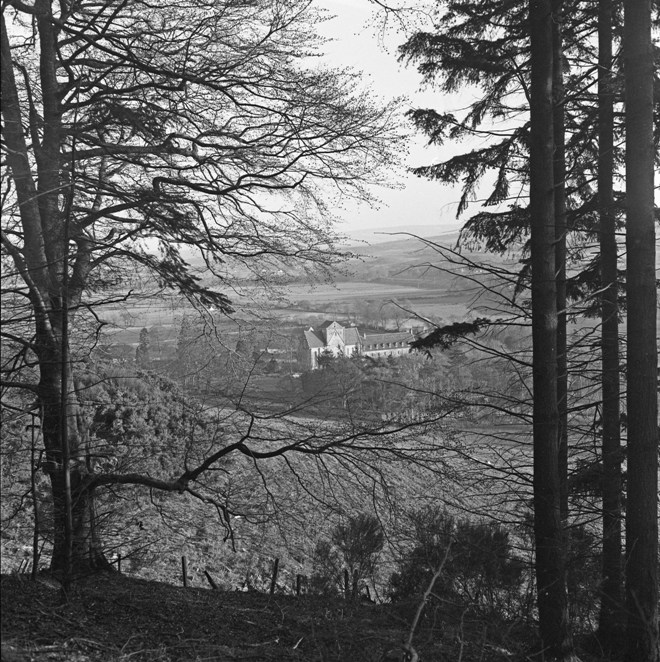 Pluscarden Abbey from Monaughty Forest