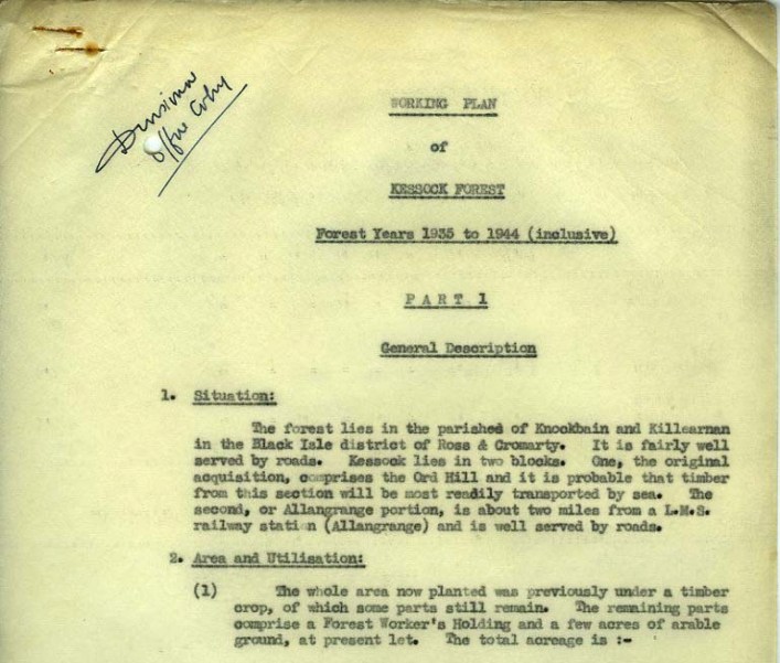 Kessock Forest Working Plan 1934