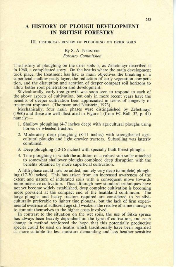 History of Plough Development in British Forestry - 3