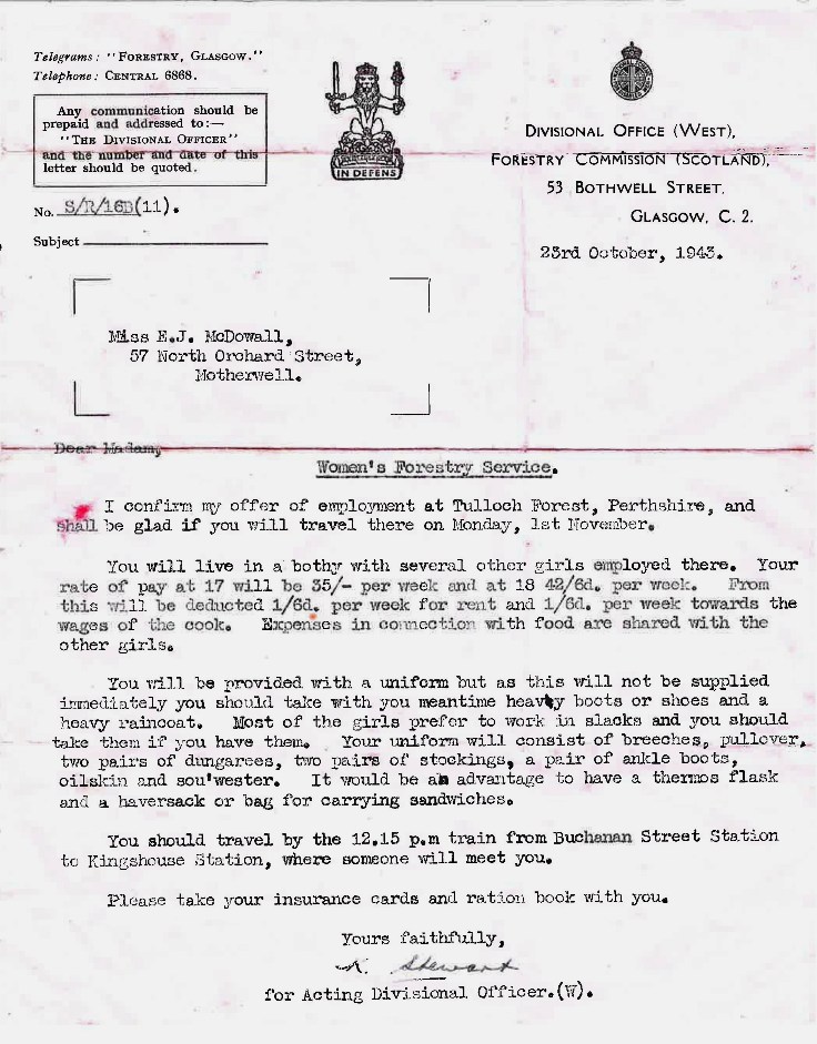 Women&rsquo;s Forestry Service appointment 1943