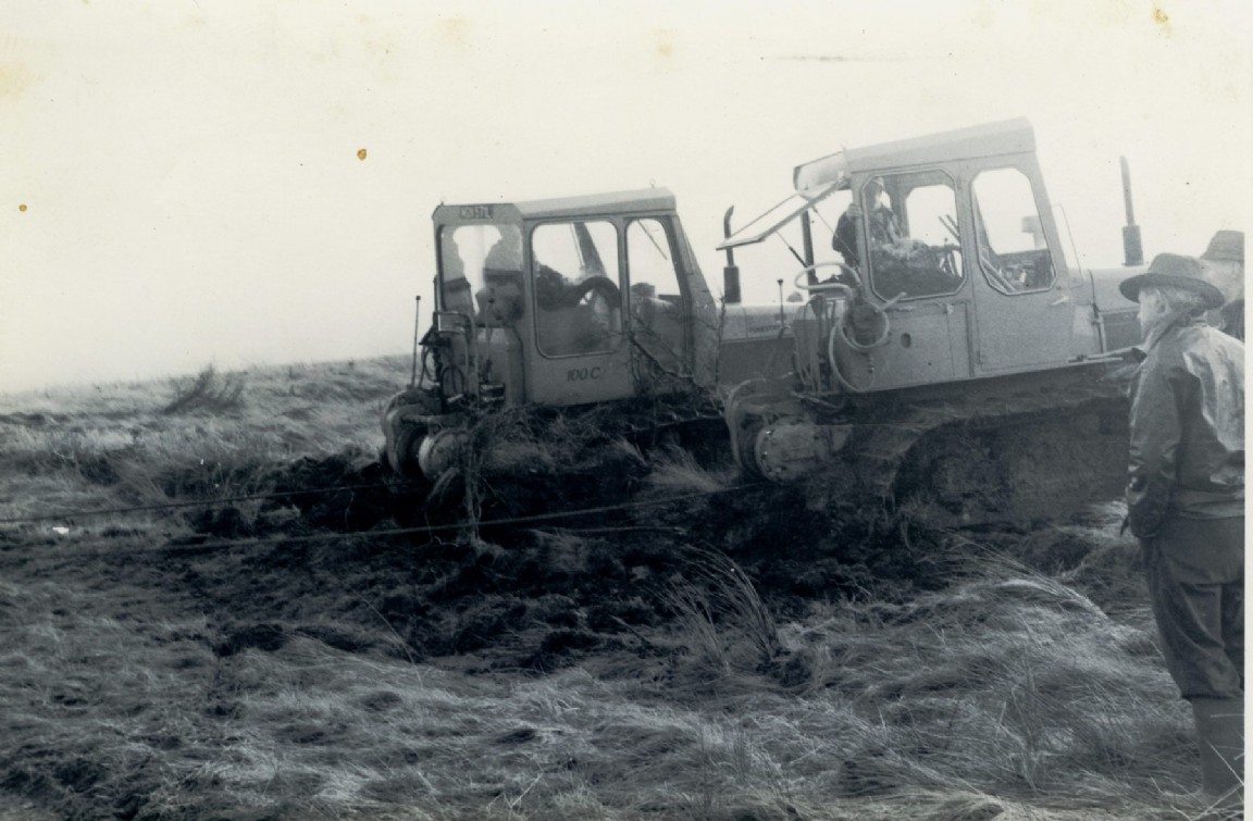 Ploughing tractors Cloich Forest