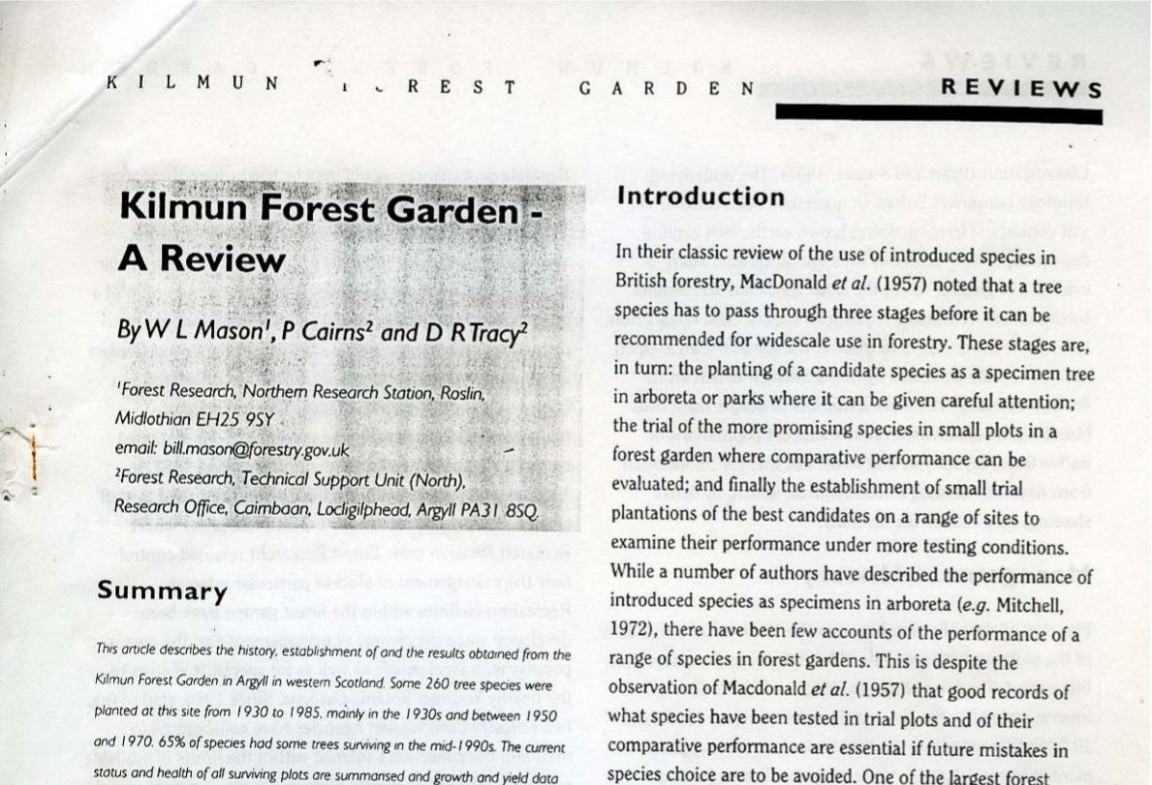 Kilmun Forest Garden � A Review