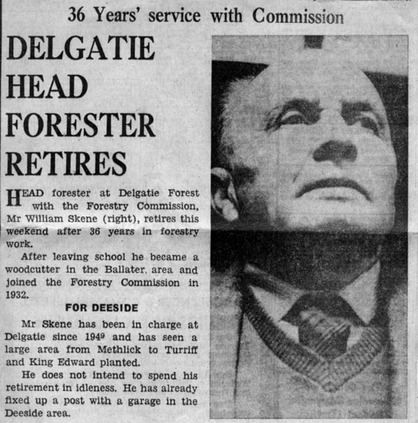 Head Forester Willie Skene retirement 1968