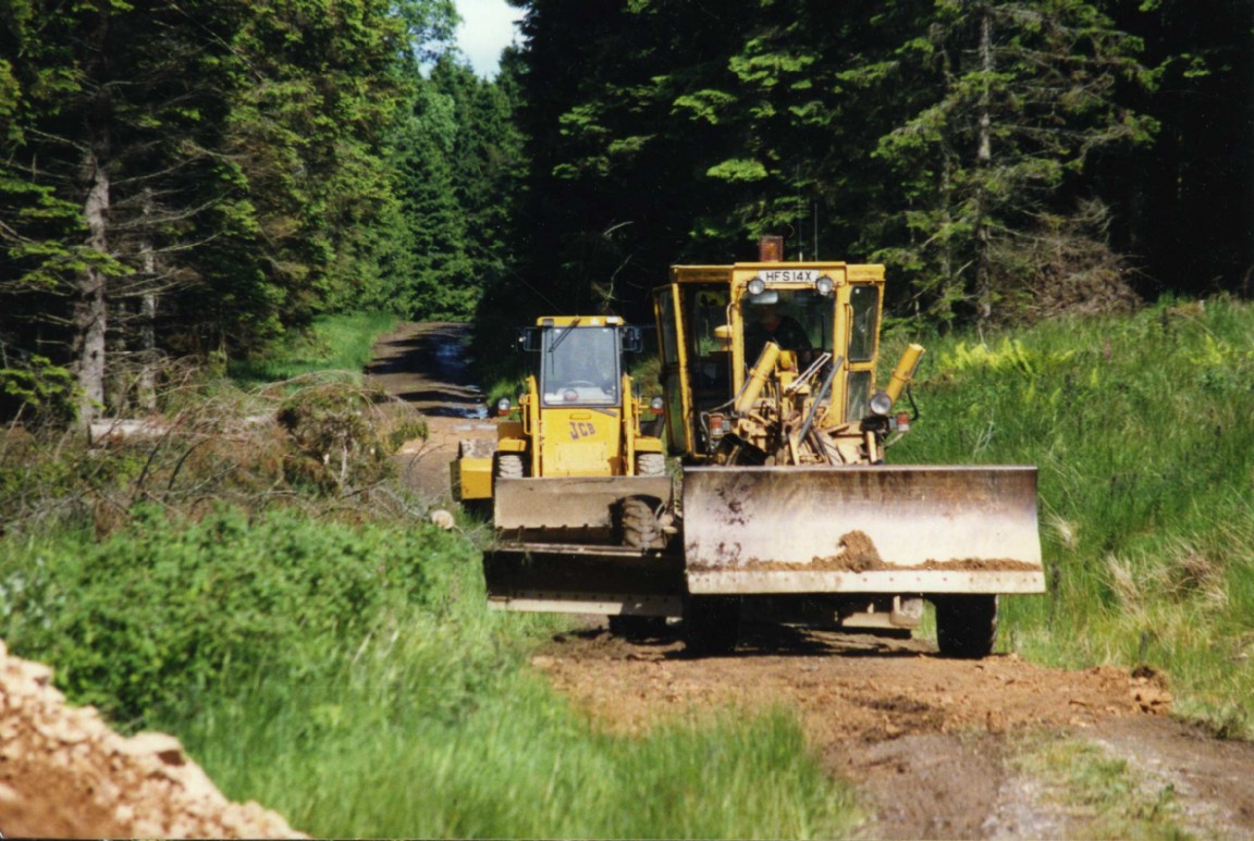 Grader and Roller Woking at Bennachie Circa1994