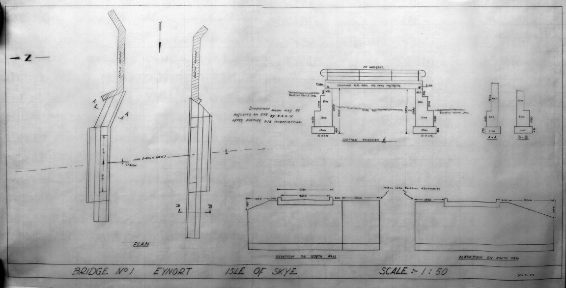 Drawing of Bridge No 1 Eynort Road 