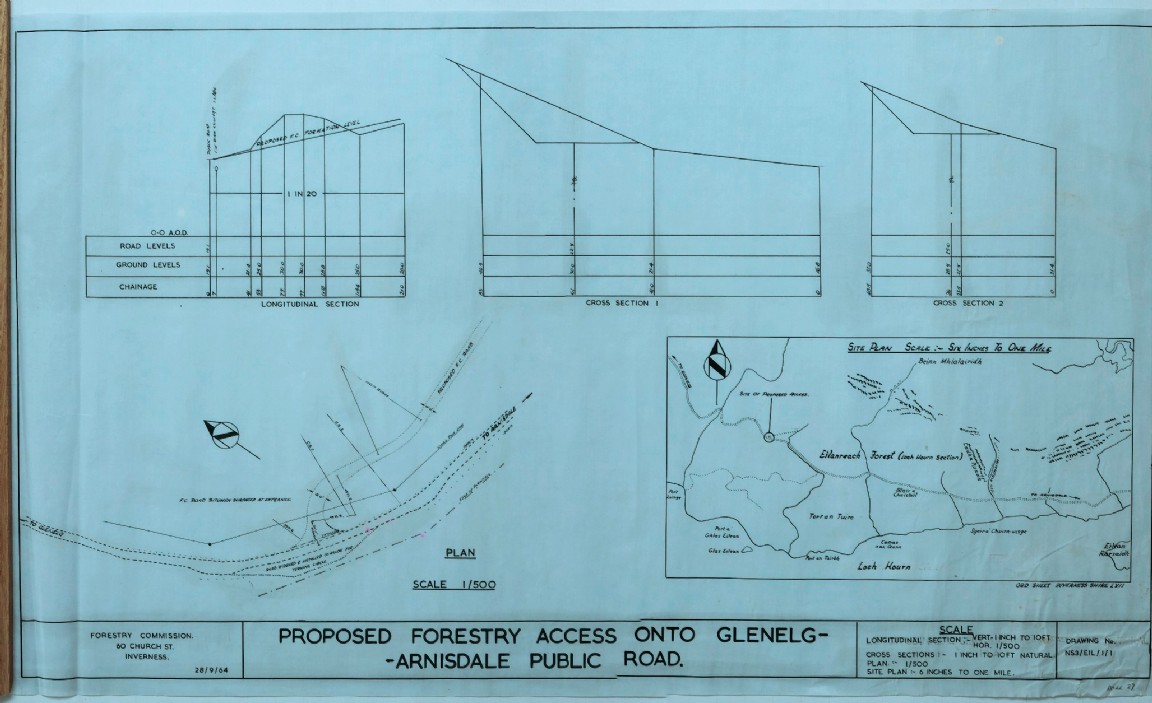 Civil Engineering drawing Eilanreach Forest access � Loch Hourn Section