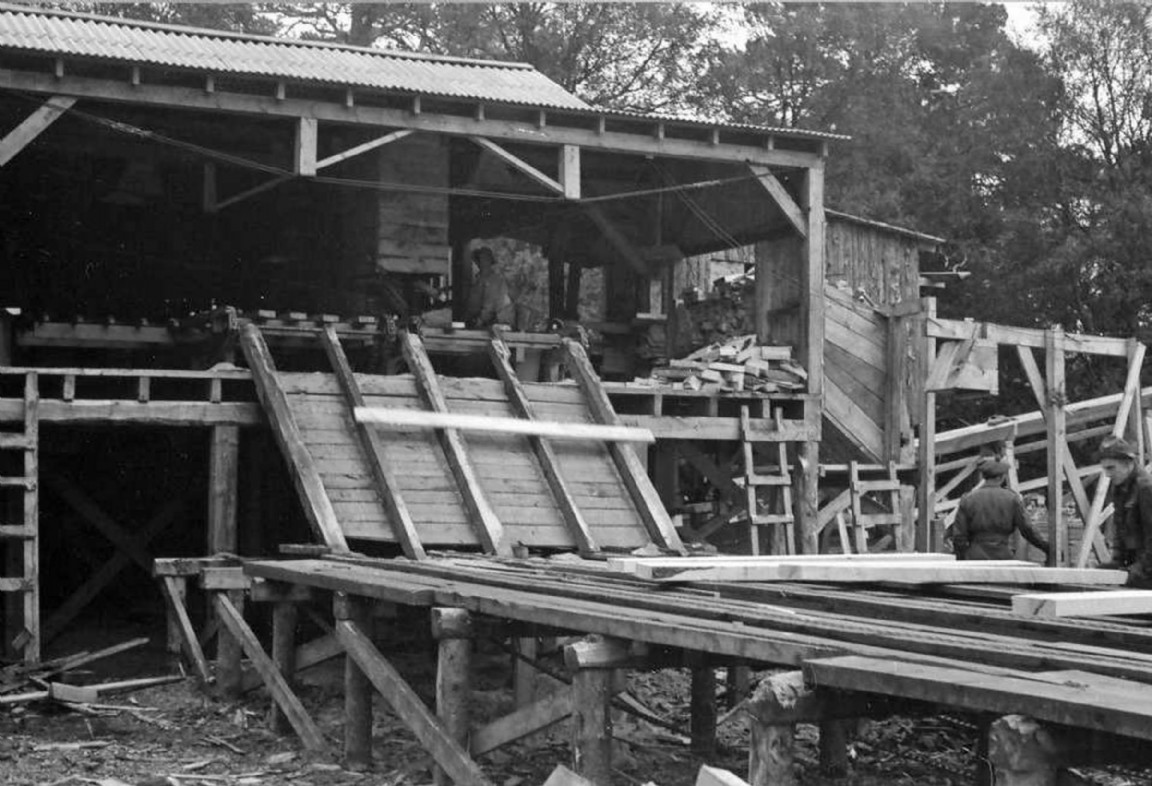 Canadian Forestry Corps Company No 25 sawmill at Mar Lodge