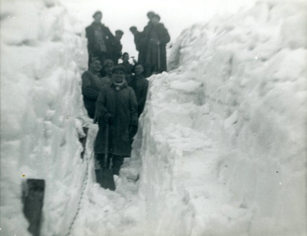 Digging snow from fences - Glenlivet Forest