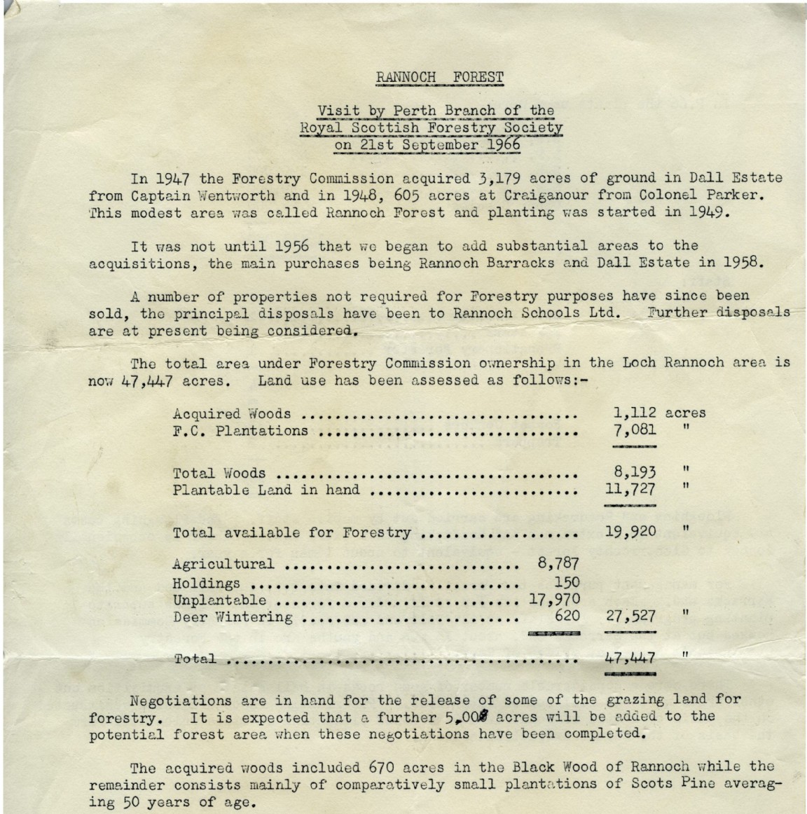 Royal Scottish Forestry Society visit to Rannoch September 1966