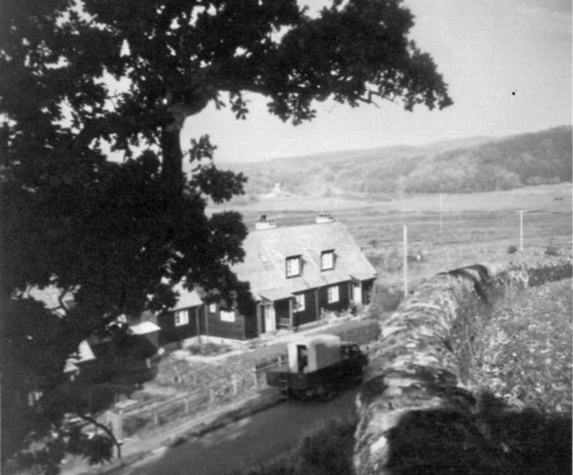 Maintenance lorry outside No 19/20 Achnamara Forestry Houses