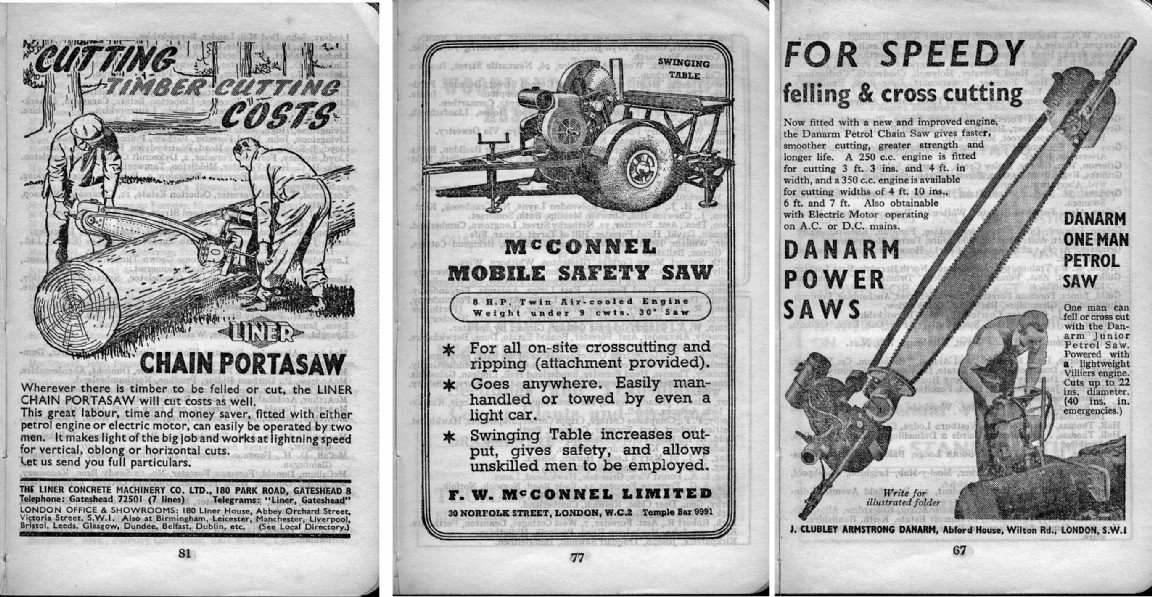 Advertising in Webster�s Foresters Diary 1949