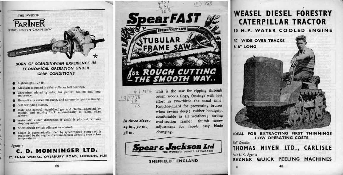 Advertising in Webster�s Foresters Diary 1957 