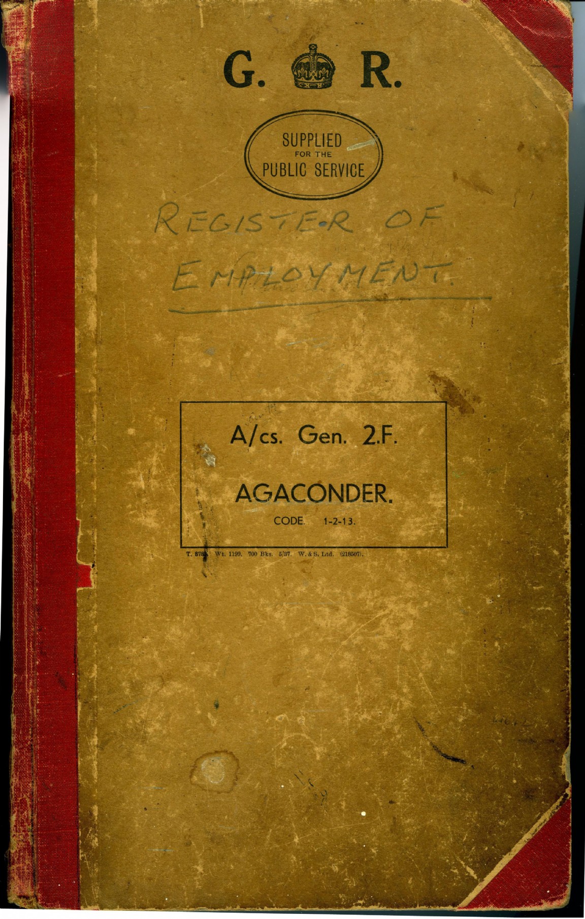 Ratagan Forest - register of employed forest workers  1948 -1970