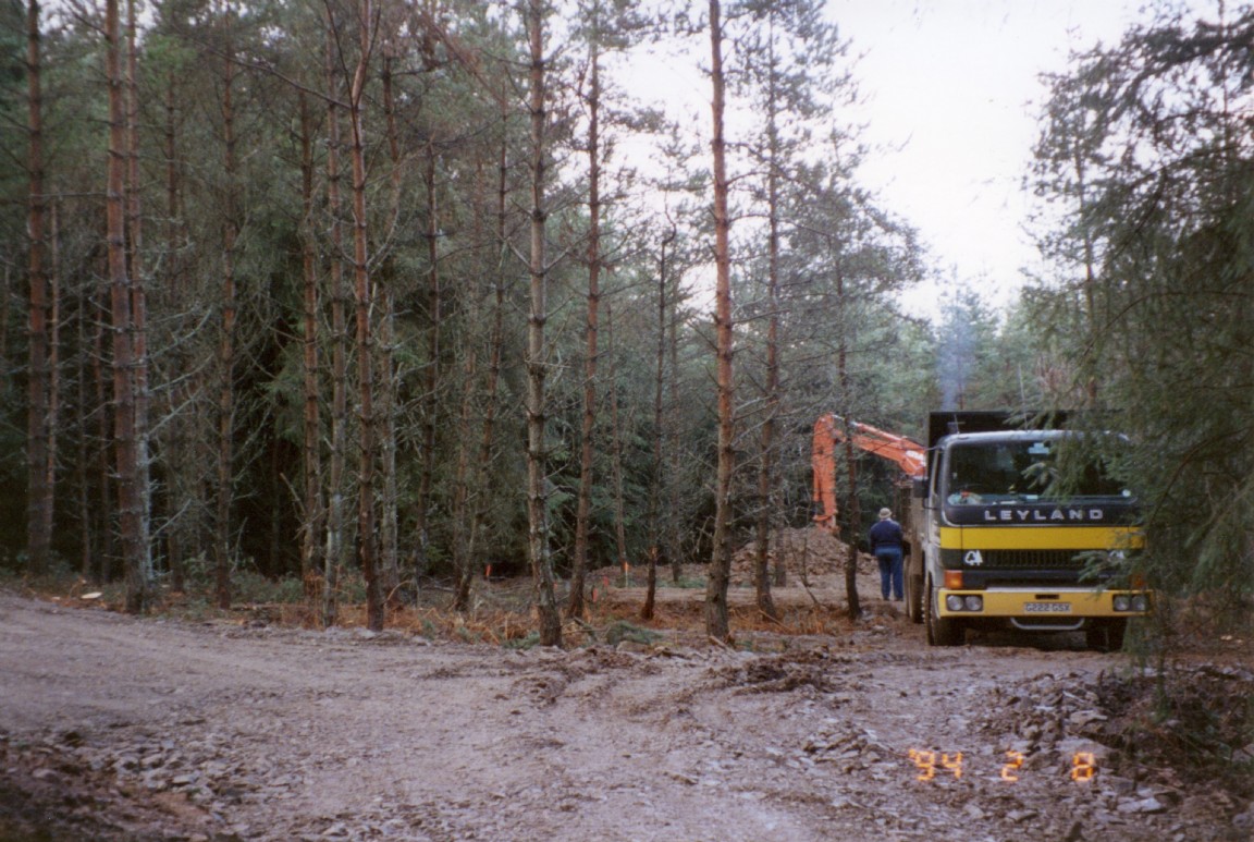 Construction of Slug Road car park above Durris 
