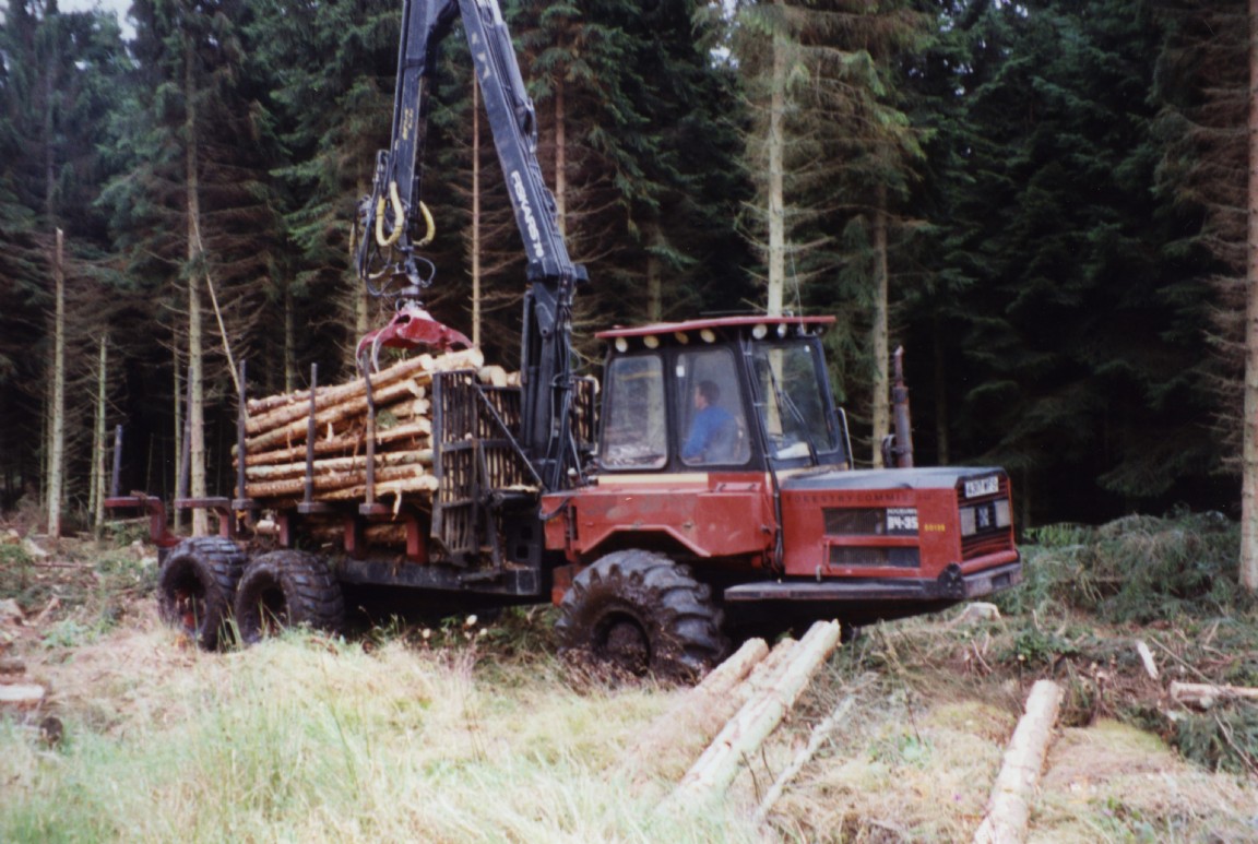 Kockums 84-35 working in Kincardine Forest District circa 1993
