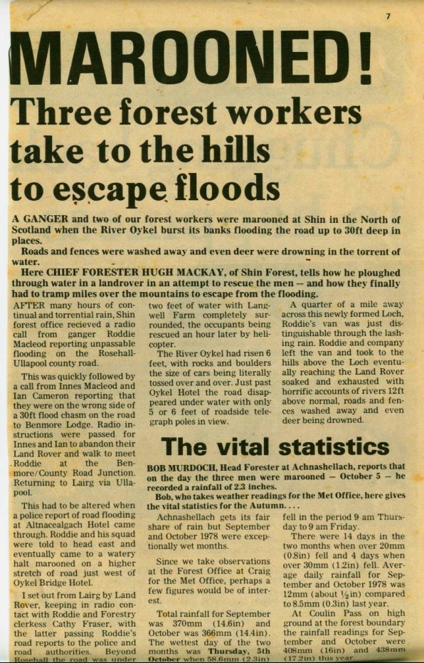 Sutherland Floods - Slasher article 1978