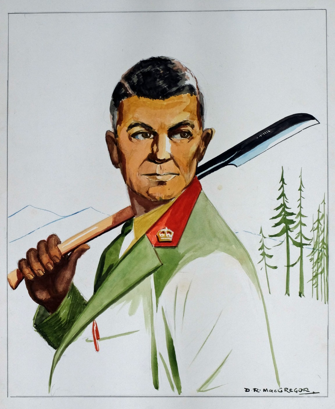 Career in Forestry promotion material � Sketch portrait by D R MacGregor