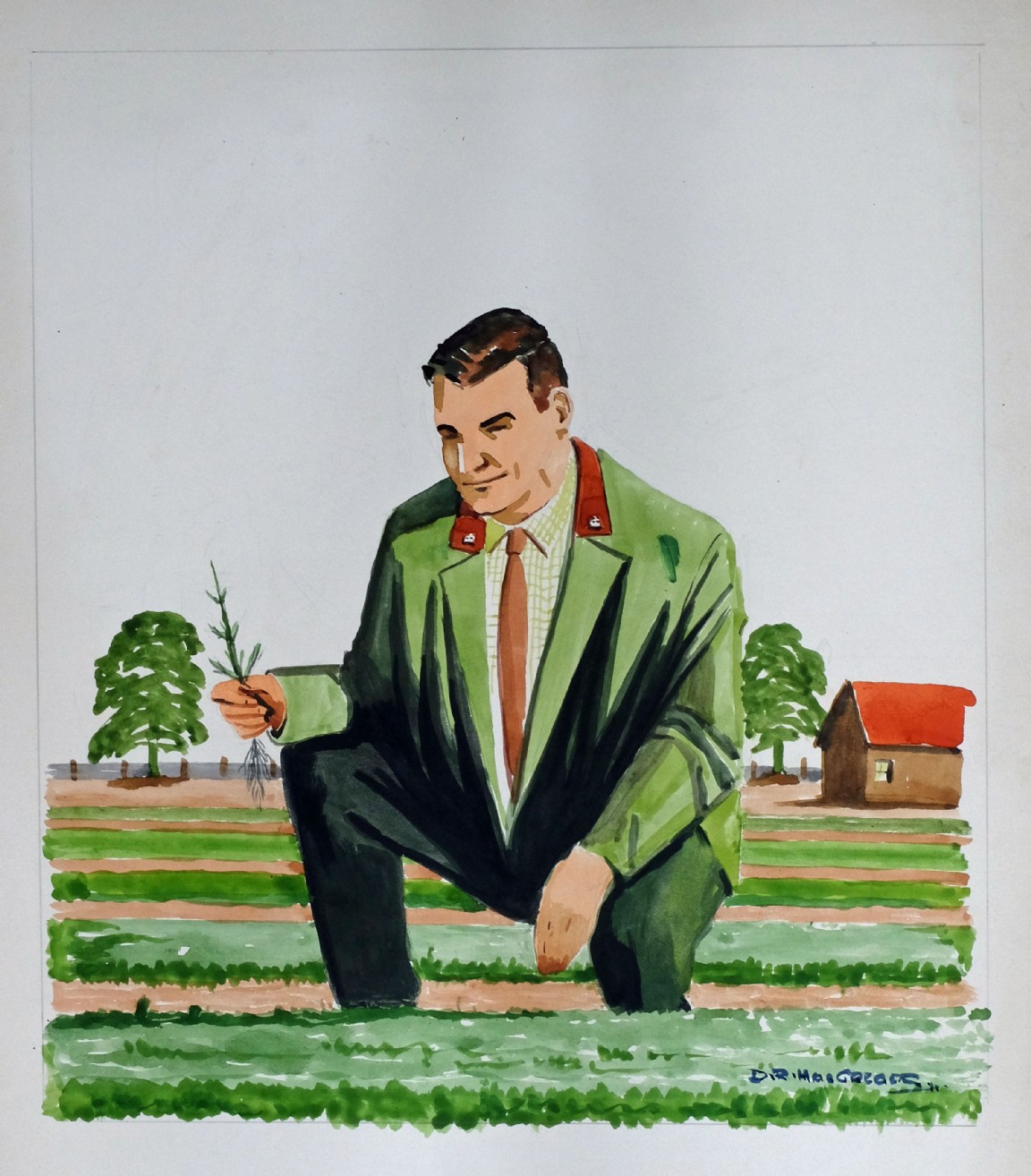 Career in Forestry promotion material � Sketch portrait by D R MacGregor