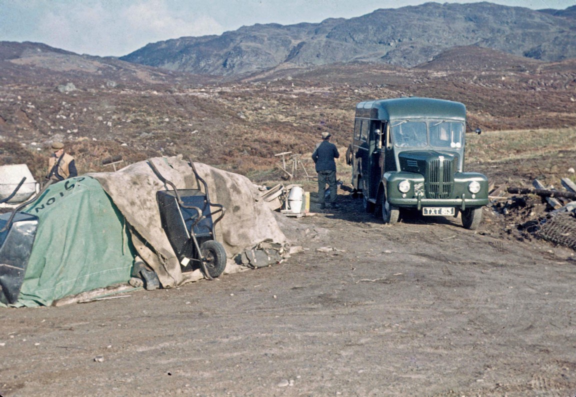 Trojan truck on forest site circa 1966