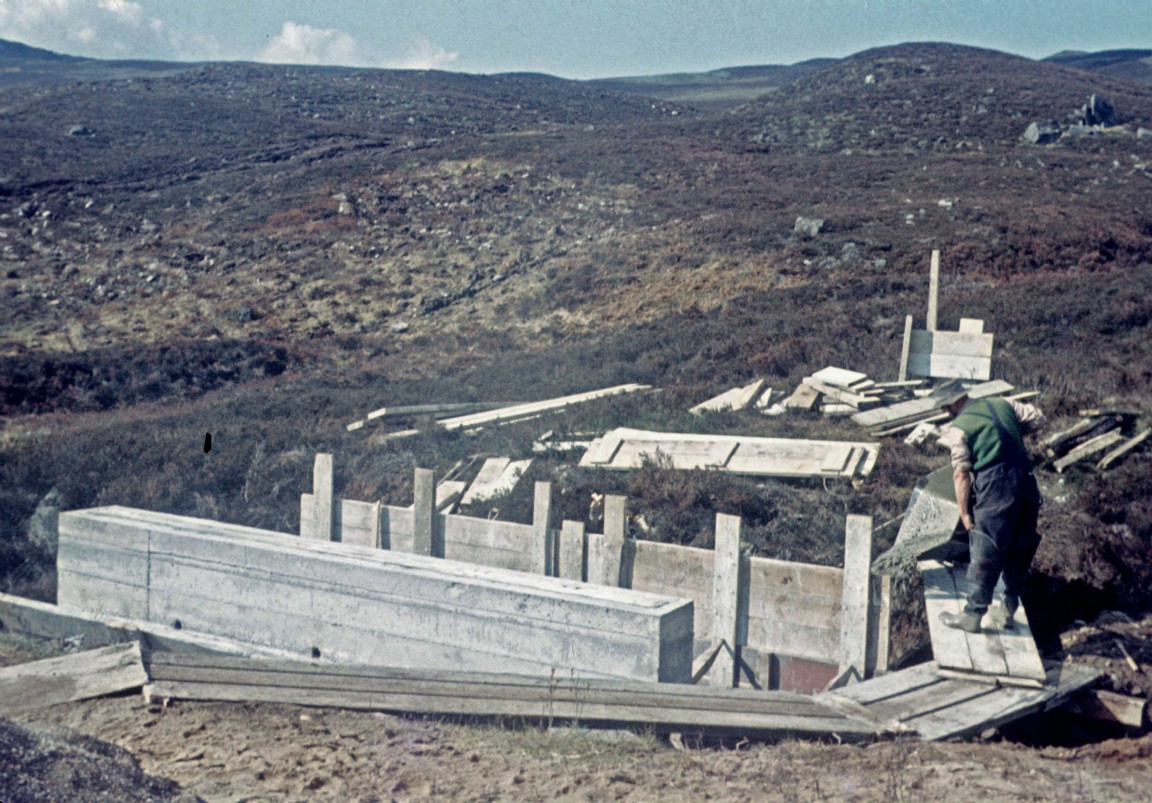 Bridge abutment construction on a forest site 