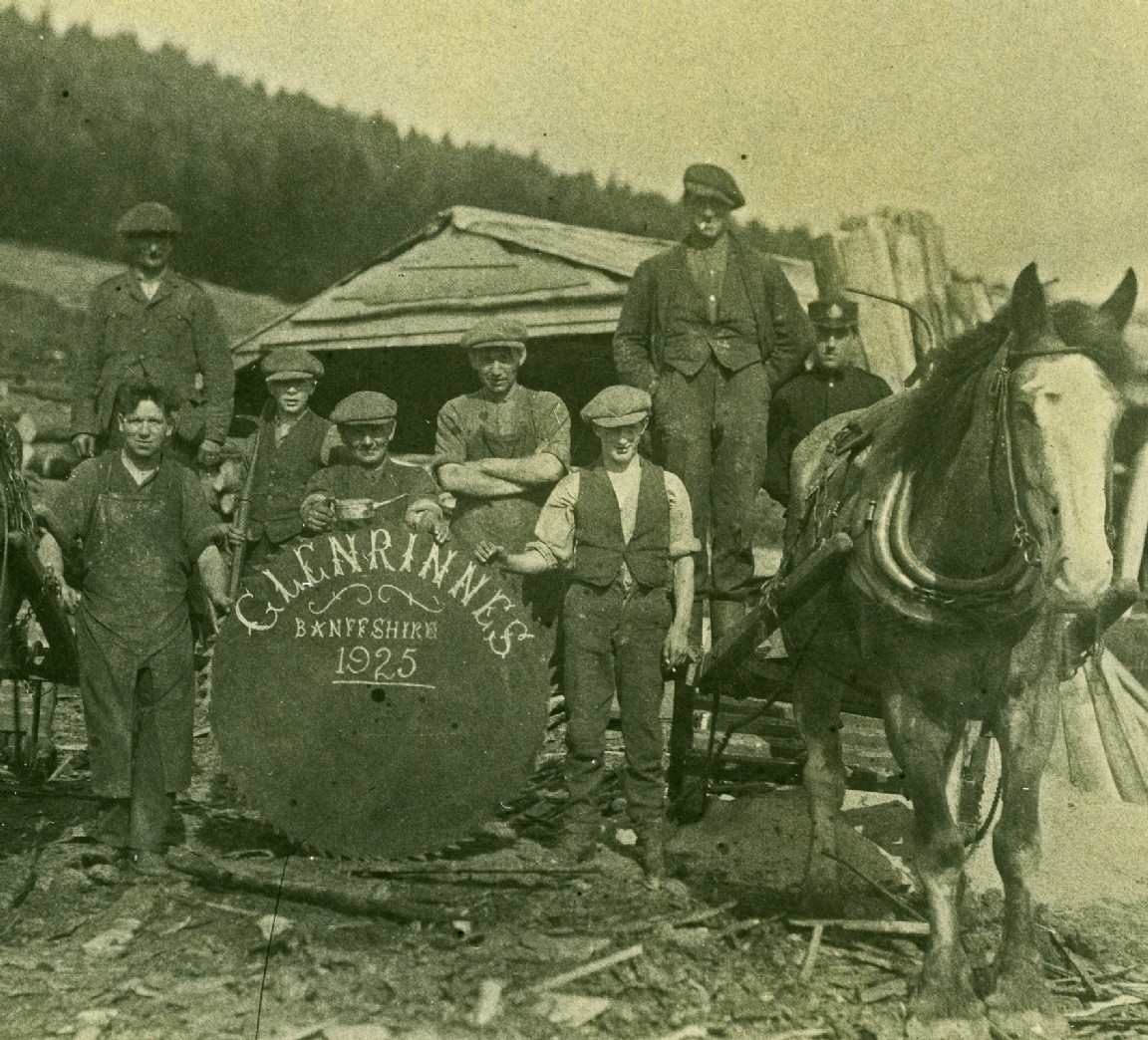 Sawmilling team, Glenrinnes, Banffsire