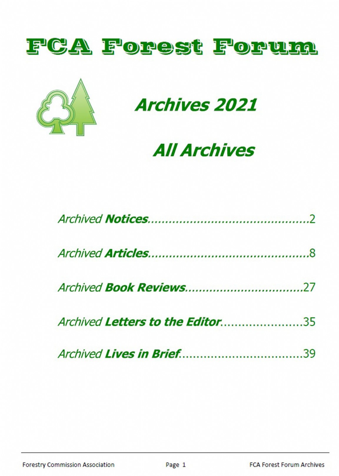 FCA Magazine (Forest Forum) - Issue 72: Summer 2021