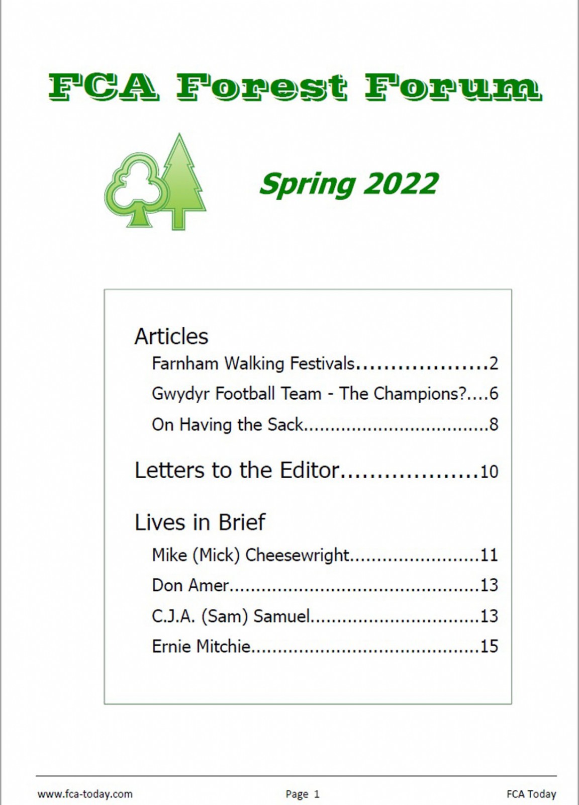 FCA Magazine (Forest Forum) - Issue 74: Summer 2022