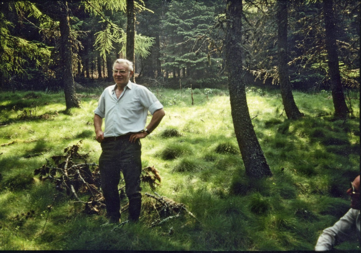 George Pringle visiting Forest Research area in Clashindarroch Forest