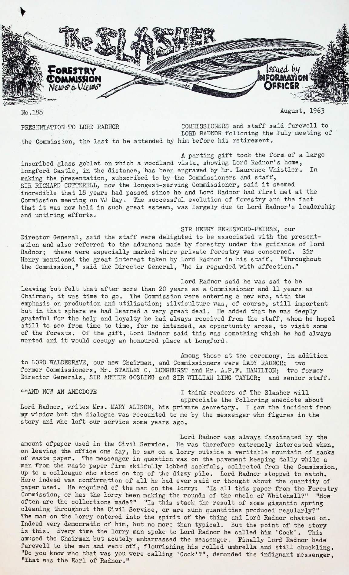 Slasher Magazine Summary: Publication No. 188 - August 1963