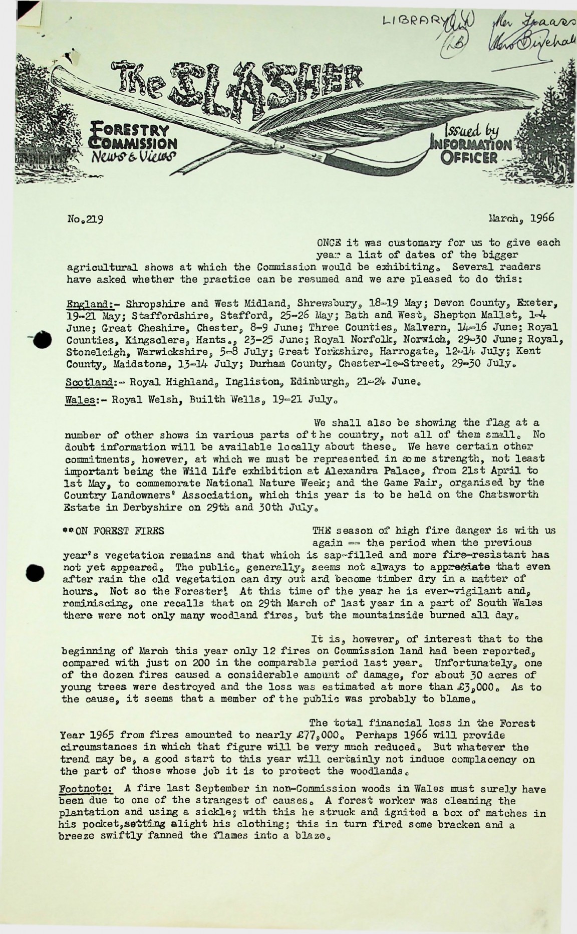 Slasher Magazine Summary: Publication No. 219 - March 1966 