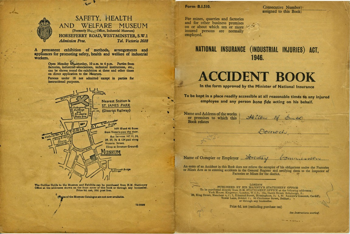 Regulation Accident Book � Dornoch Forest entries  1957-1978